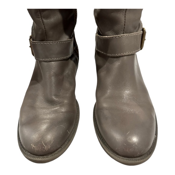 Enzo Angiolini Riding Boots Leather Zip Up Buckle Gray Brown Women’s Size 8M - Picture 2 of 9